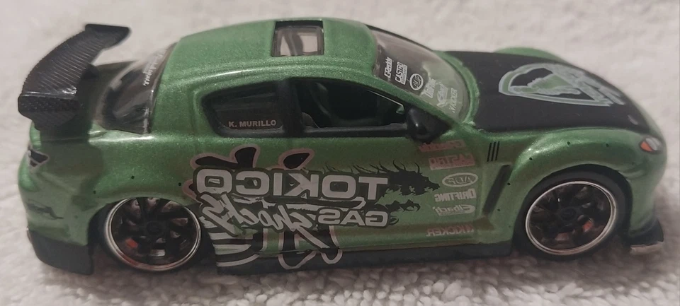 Jada Toys Import Racer #018 Mazda RX-8 Green/Black Tokico Gas Shocks 1:64 - Image 3 of 4