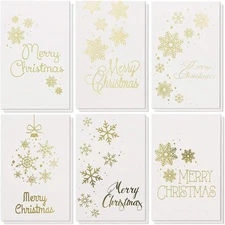 BEST PAPER GREETINGS Cards with Envelopes 4x6 Inch (Pack of 48), white, gold 