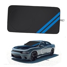 Front Windshield Sun Shade Fit for Dodge Charger Challenger Durango Black Bule