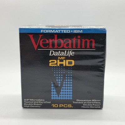 Verbatim DataLife MF 2HD Micro 3.5 Diskettes Floppy Discs (10-Pack) New 1994