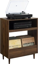 Liam Turntable Record Player Stand with Storage for Vinyl Records, Mid Centur...