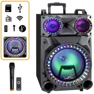 beFree Sound Rechargeable 12 Inch Bluetooth Portable Party Speaker with Party