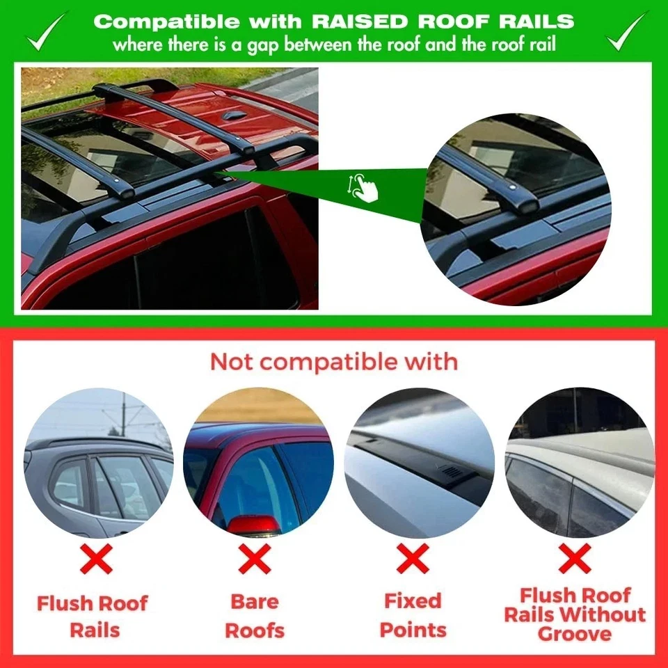2PCS Roof Rack Cross Bars Cargo Carrier Fits For Nissan Patrol 2010-2024 ALU - Image 2 of 4