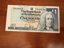 Scotland Royal Bank of One Pound Currency Note 1996 Edinburgh Castle 1