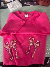 Butterfly and Bow Embroidery On Each Side And Mama   Embroidery Applique T-shirt
