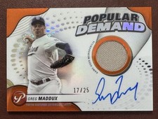 Greg Maddux 2024 Topps Pristine Popular Demand Auto Relic DPAR-GM /25