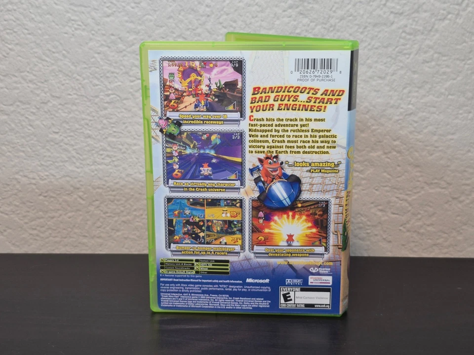 Microsoft Xbox Crash Nitro Kart Racing Game Clean CIB Tested Mint Disc + Manual - Image 3 of 3