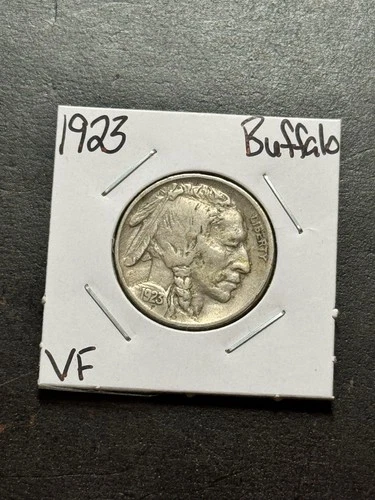1923 P Buffalo Nickel VF Very Fine Better Date US 5c Type Coin (Raw19087)