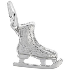 Classic Ice Skate Charm - Metal - Sterling Silver