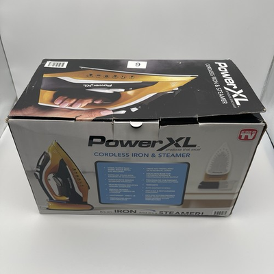 #ad Power XL Cordless Iron and Steamer Gold amp; Black Rechargeable Open Box $44.99