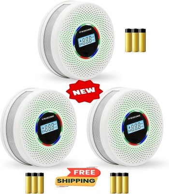 Detector de humo y monóxido de carbono combinado mejorado (paquete de 3), detect