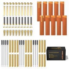 Pen Kits for Woodturning 10 Pack Premium Gold Plus Bonus 10 Pen Covers Pen Ma...