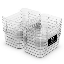 12 Pack Clear Plastic Storage Bins, Pantry Organizers and Storage, Multi-Use ...