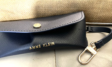 Anne Klein Navy Blue Soft Glasses Eyeglasses Case Only With Clip And Strap