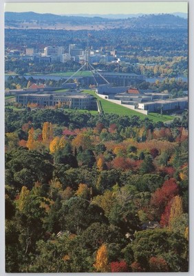 Postcard Birds Eye View Canberra's Business District in Distance Australia M-16m