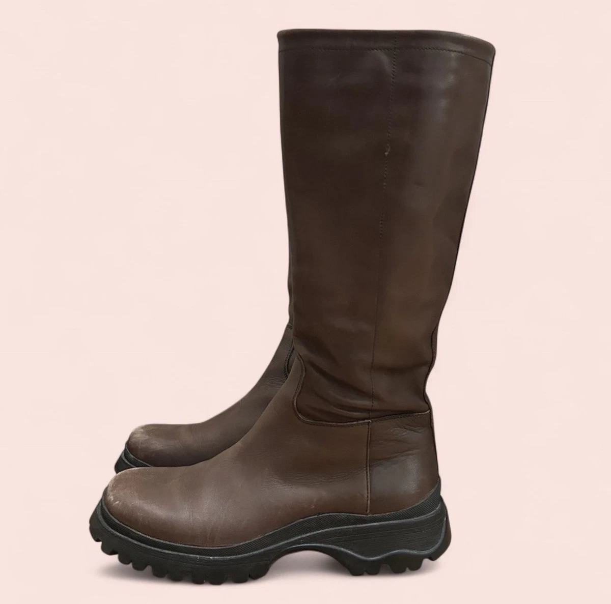 PRADA Leather Upper Brown Boots for Women for sale | eBay