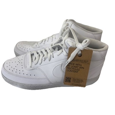 Nike Court Vision Mid NN Triple White Mid Top Leather DN3577-100 Size 8.5 New