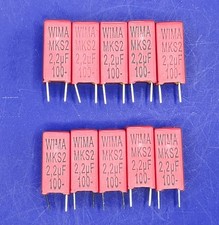 Ten 10 Genuine WIMA 2.2uF 100v 10 MKS2 PET Film Capacitors FAST FREE SHIPPING