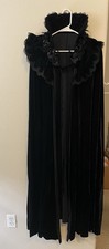 Devil Fashion Gothic Romantic Black Velvet Cape With Collar Size:F