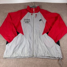 VTG 90s Nike Red Colorblock Lightweight Nylon Windbreaker Men's Size XL