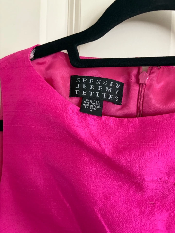 Spencer Jeremy Pink 100% Silk Sheath Dress Fully Lined Size 6 Petite NWOT - Image 4 of 4