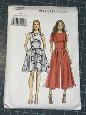 Vogue 9075 V9075 Dress Jumpsuit Sewing Pattern Size 6-14 Uncut