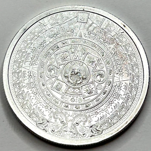 1/4 oz Aztec Calendar .999 Fine Silver Round Bullion Golden State Mint - 09
