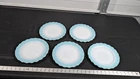 5 Vintage Hazel Atlas Crinoline Ripple Turquoise Blue Ruffled Edge 9” Plates