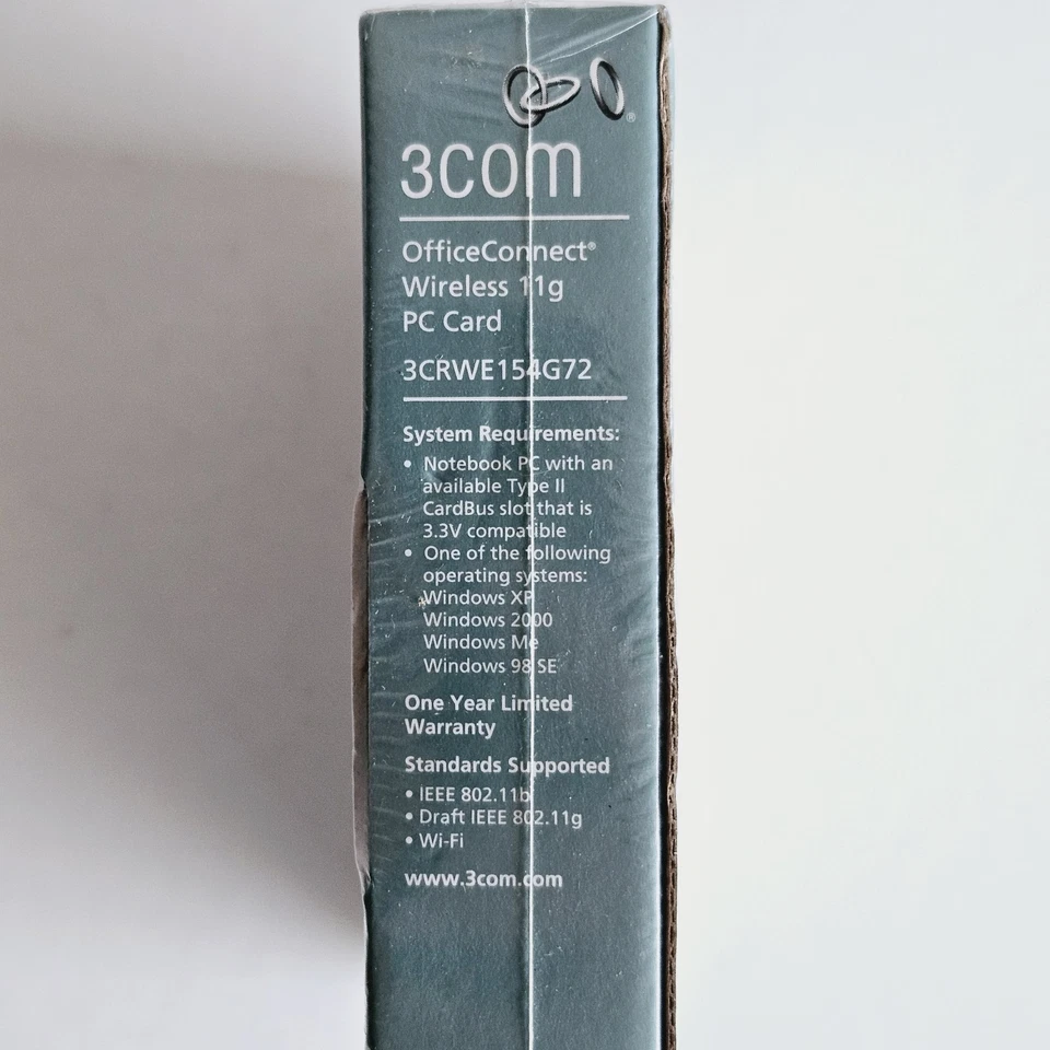 3Com OfficeConnect 3CRWE154G72 Wireless 11g PC Card Silver Black 802.11g 54Mbps - Image 3 of 4