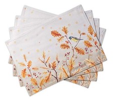 Placemats Set of 4 100% Cotton Washable Cloth Place Mats, Reusable Table Mats