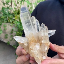 0.9lb Natural White Clear Quartz Crystal Cluster Raw Healing Specimen