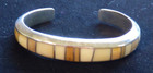 BEAUTIFUL AARON TOADLENA NAVAJO STERLING MOTHER OF PEARL  CUFF BRACELET — photo 7