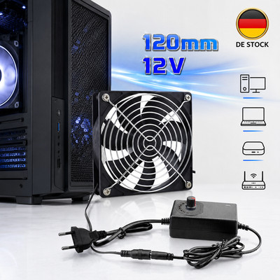 EU-Stecker PC Ventilator lüfter 120mm Leise Gehäuselüfter Einstellbare Fan 12V
