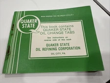 RARE ORIGINAL 1950s QUAKER STATE OIL CHANGE TABS STYLE R1 SERVICE RECORD BOOK