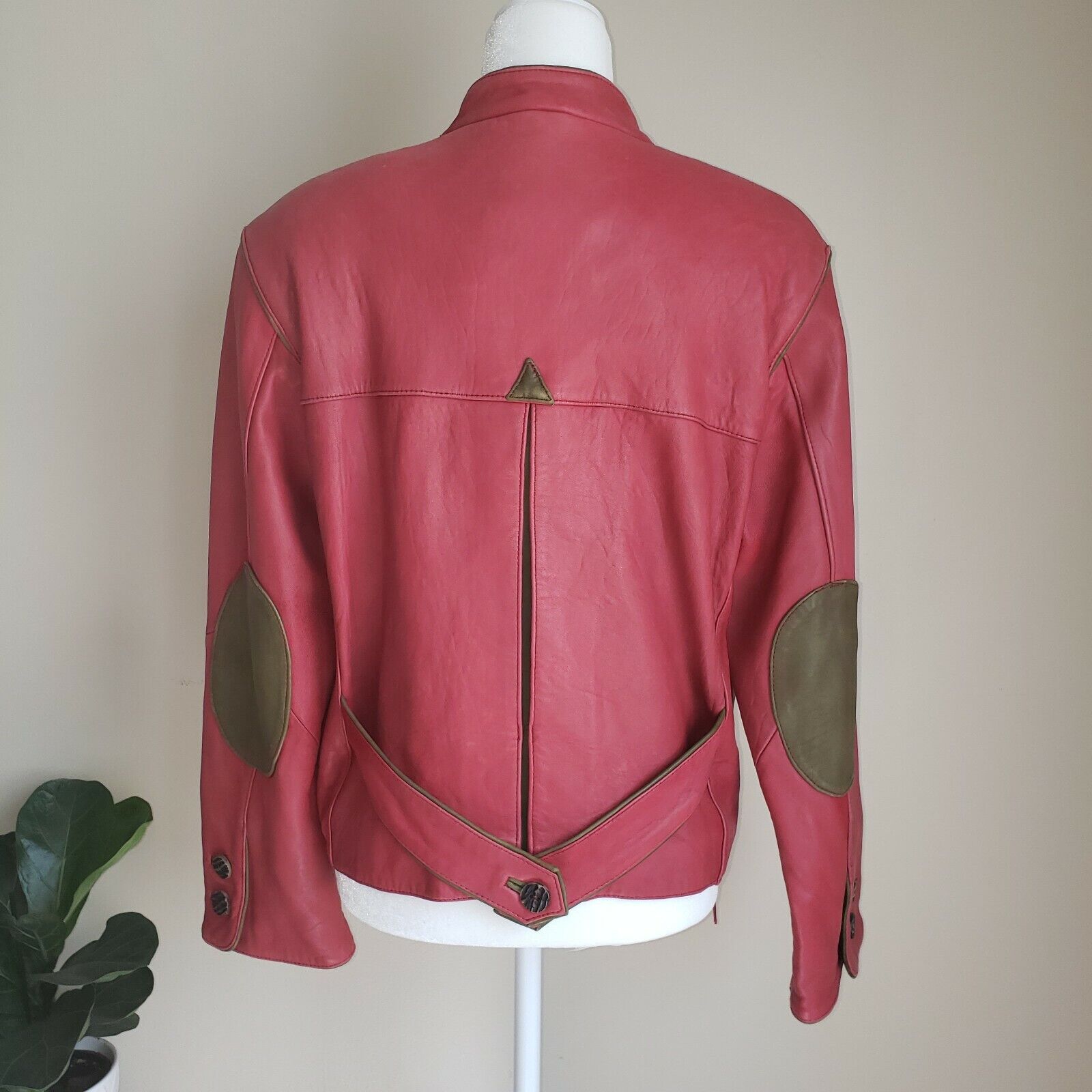 【SALUT】GREEN×RED LAMB LEATHER BLOUSON