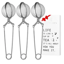 Snap Ball Tea Strainer, 3 Pack Stainless Steel Tea Infuser with Handle