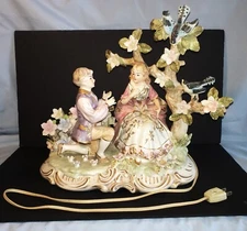 Lenwile Ardalt 6492 Bisque 12x15" Musical Lamp Lovers, 'Rain Drops..on my Head'