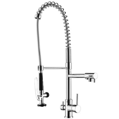 High Pressure Modern Chrome 3way Dual Faucet Kitchen Mixer Tap