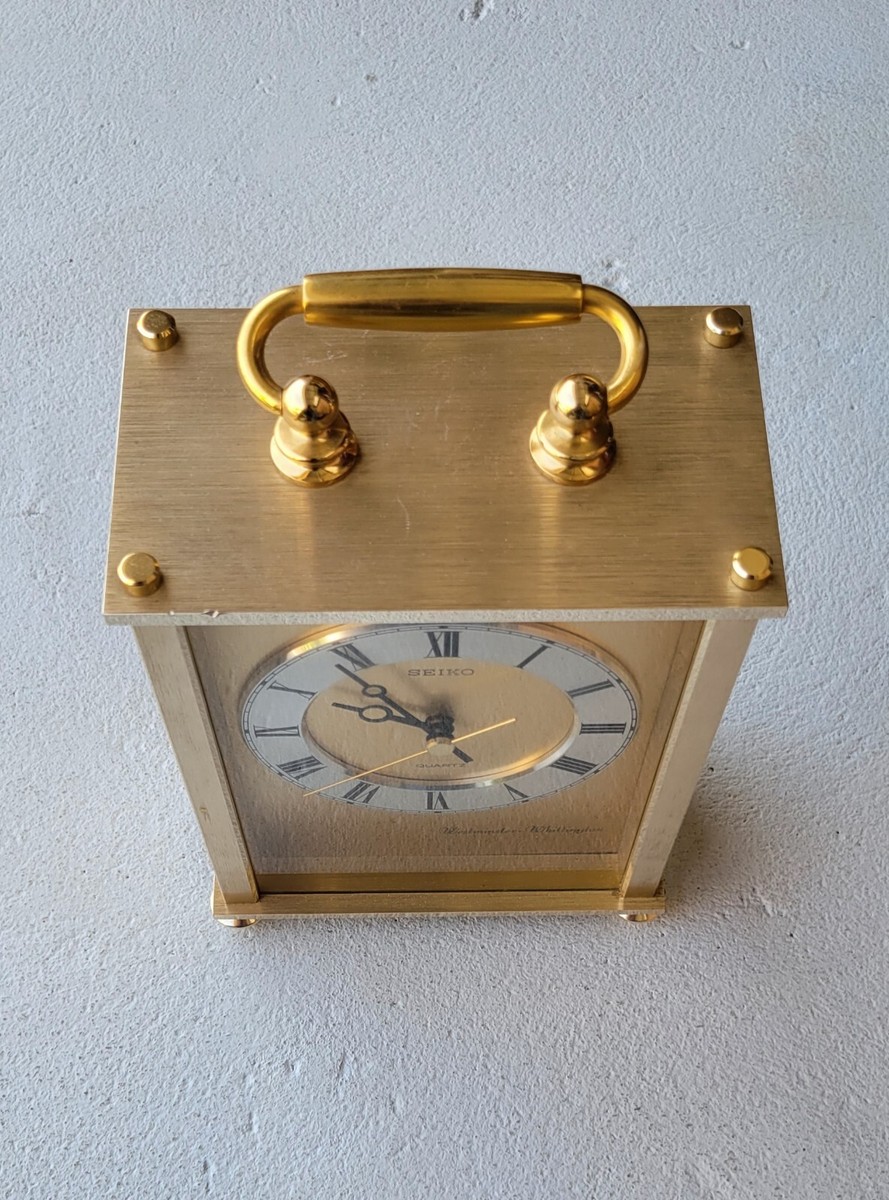 Vintage Seiko Quartz Westminster-Whittington Carriage Brass Mantle