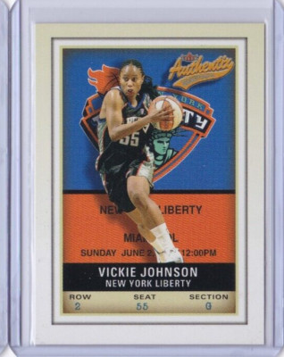 2002 Fleer Authentix WNBA #46 VICKIE JOHNSON LIBERTY IDWN