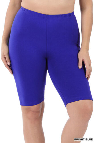 1X 2X 3X Bermuda Bike Shorts Soft Stretch Cotton Microfiber Leggings Gym Yoga - Picture 6 of 54