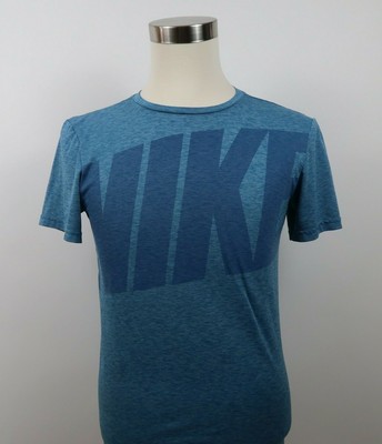 Download Nike Mens Polyester Dri Fit SS Crew Neck Heather Blue ...