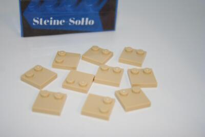 Lego (c) 10x Fliese Platte mit 2 Noppe - tan - 33909 - 2x2 - tile with 2
