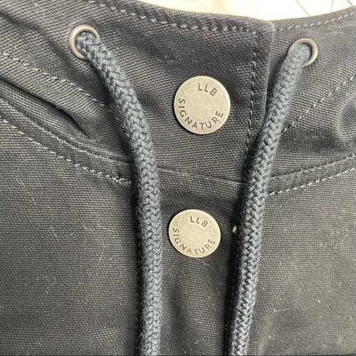 NWT LL Bean XS Black Signature Cropped Utility Hoodie Snap Buttons $149 - Picture 3 of 6