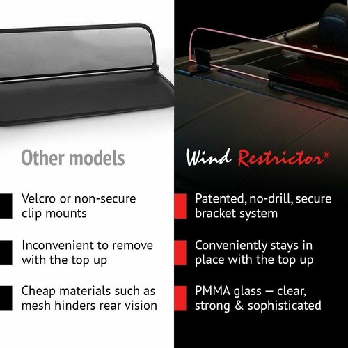 CLEAR FLAG LOGO ETCHING Deflector Wind Restrictor® For 14-19 Corvette C7 Coupe - Picture 5 of 6