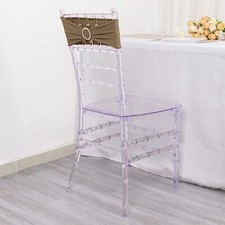 10 Taupe Spandex CHAIR SASHES with Silver Round Buckles Wedding Decorations SALE
