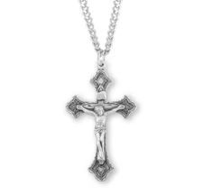 Sterling Silver Crucifix (1.9" x 0.8") + 24" Chain S11724