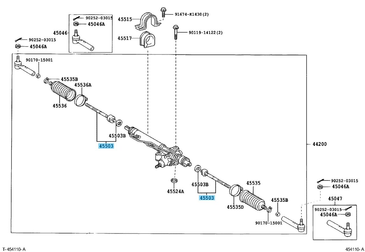 その他 H.G.H TOYOTA HIACE KDH201 KDH212 Genuine Steering Rack End Sub-Assy