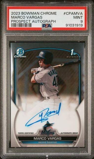 2023 Bowman Chrome Prospect Auto Marco Vargas #CPA-MVA PSA 9 MINT Auto