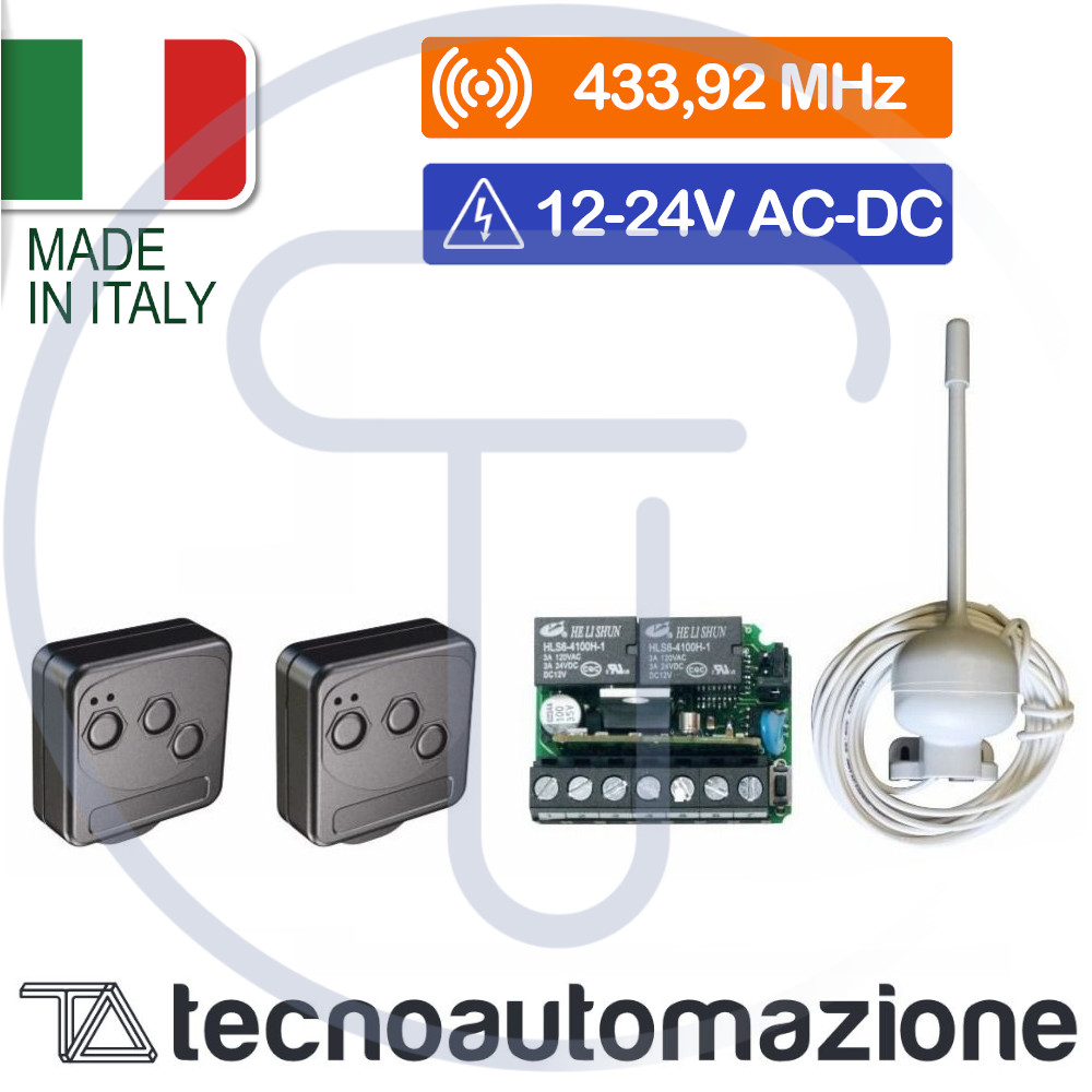 Offerta Kit Ricevente Universale KRA2C5TN + 2 Telecomandi 433MHz